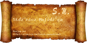 Stánicz Melióra névjegykártya